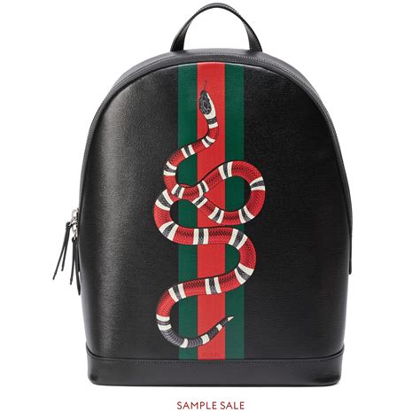 Gucci Web and Kingsnake Print Leather backpack.